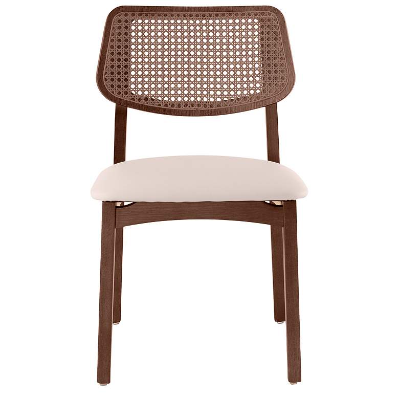 Image 1 Modern Brazilian Beth 19" Wide Shimmy Cream Side Chair Domasco Frame