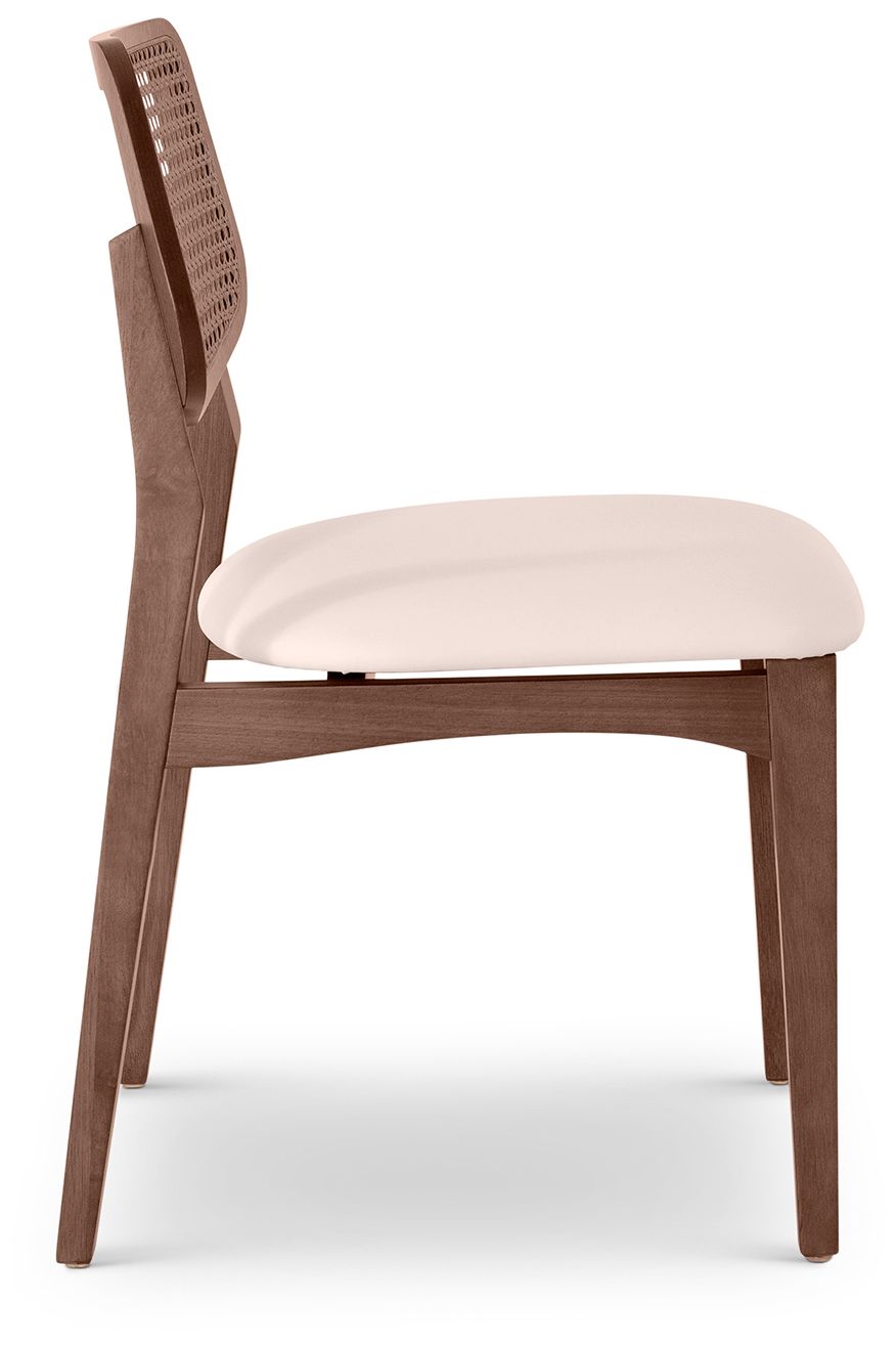 Image 3 Modern Brazilian Beth 19" Wide Shimmy Cream Side Chair Domasco Frame more views