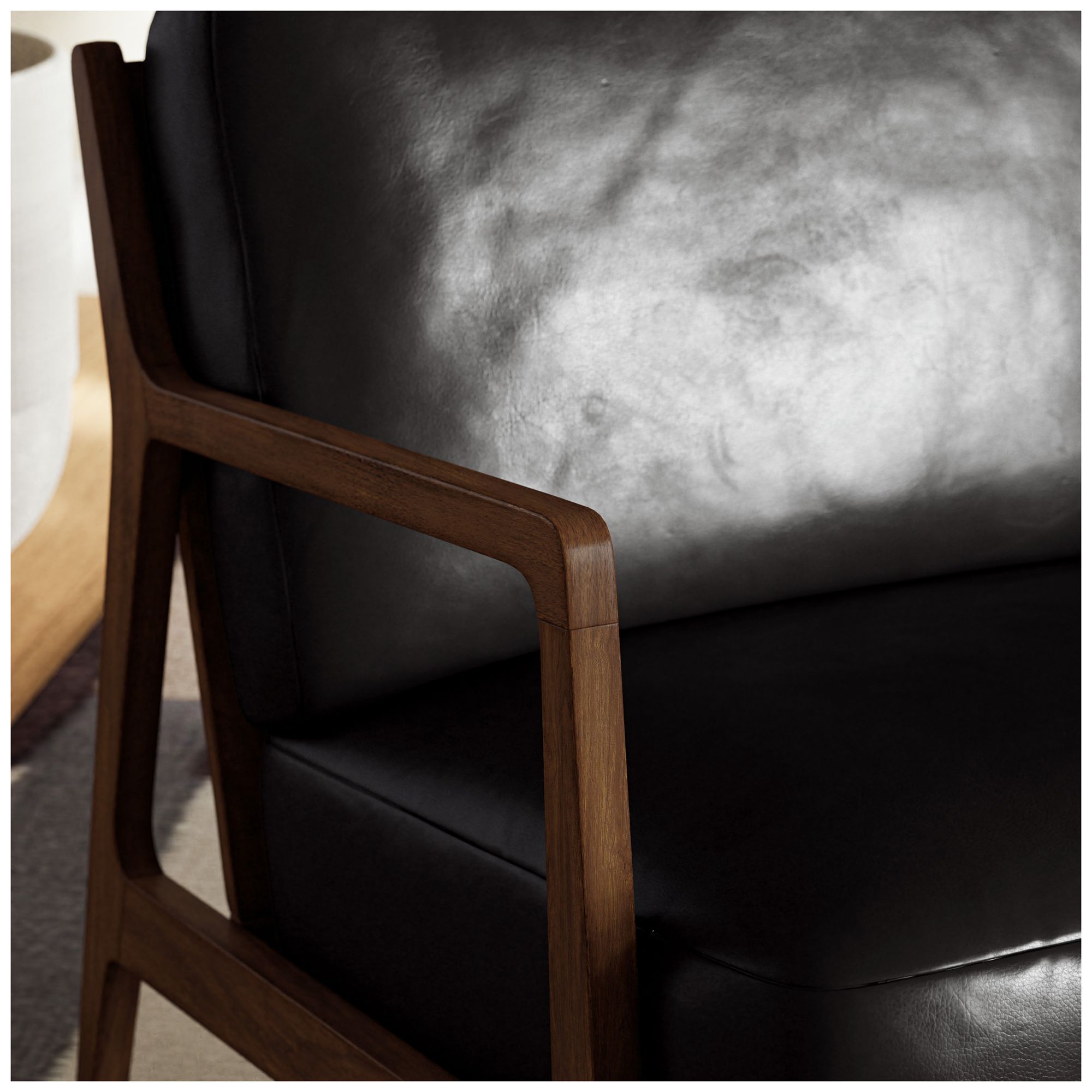 Modern Brazilian Beth 19" Wide Shimmy Cream Side Chair Nogal Frame