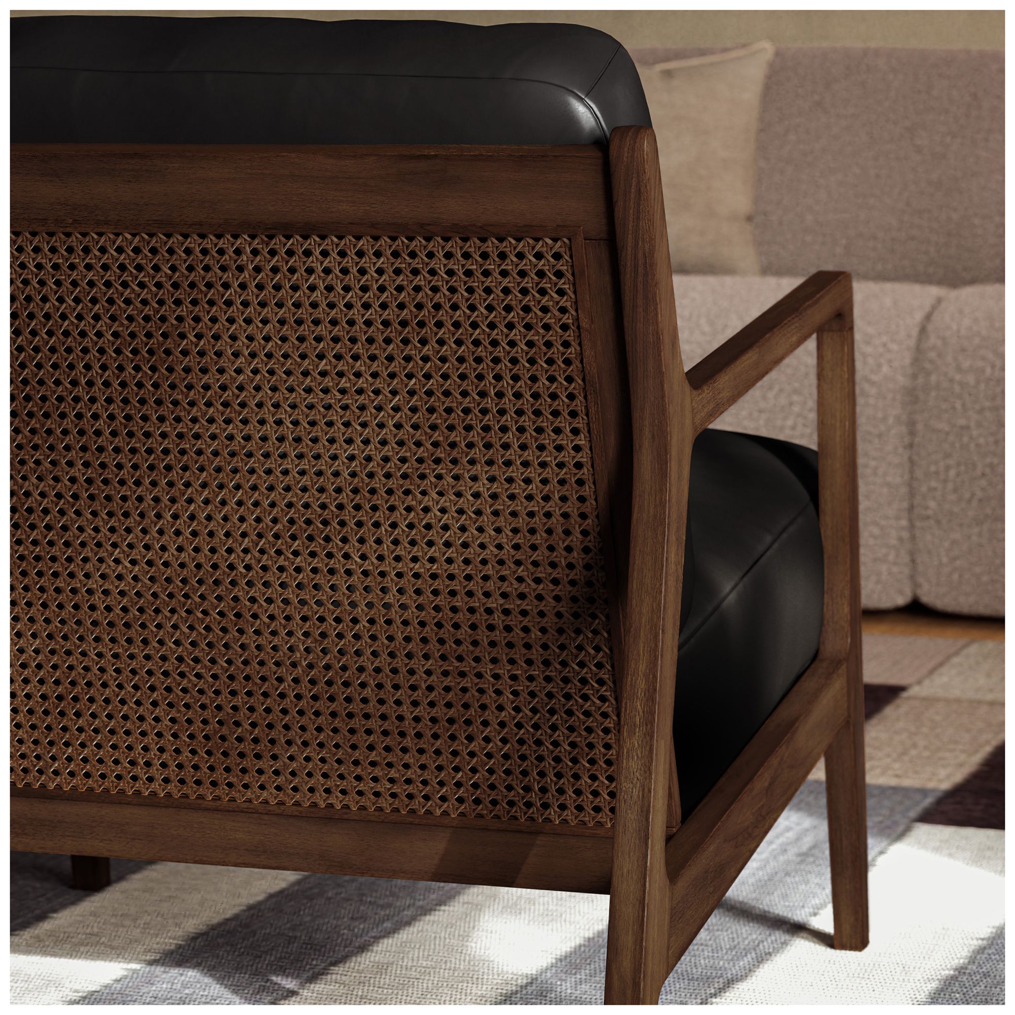 Modern Brazilian Beth 19" Wide Shimmy Cream Side Chair Nogal Frame