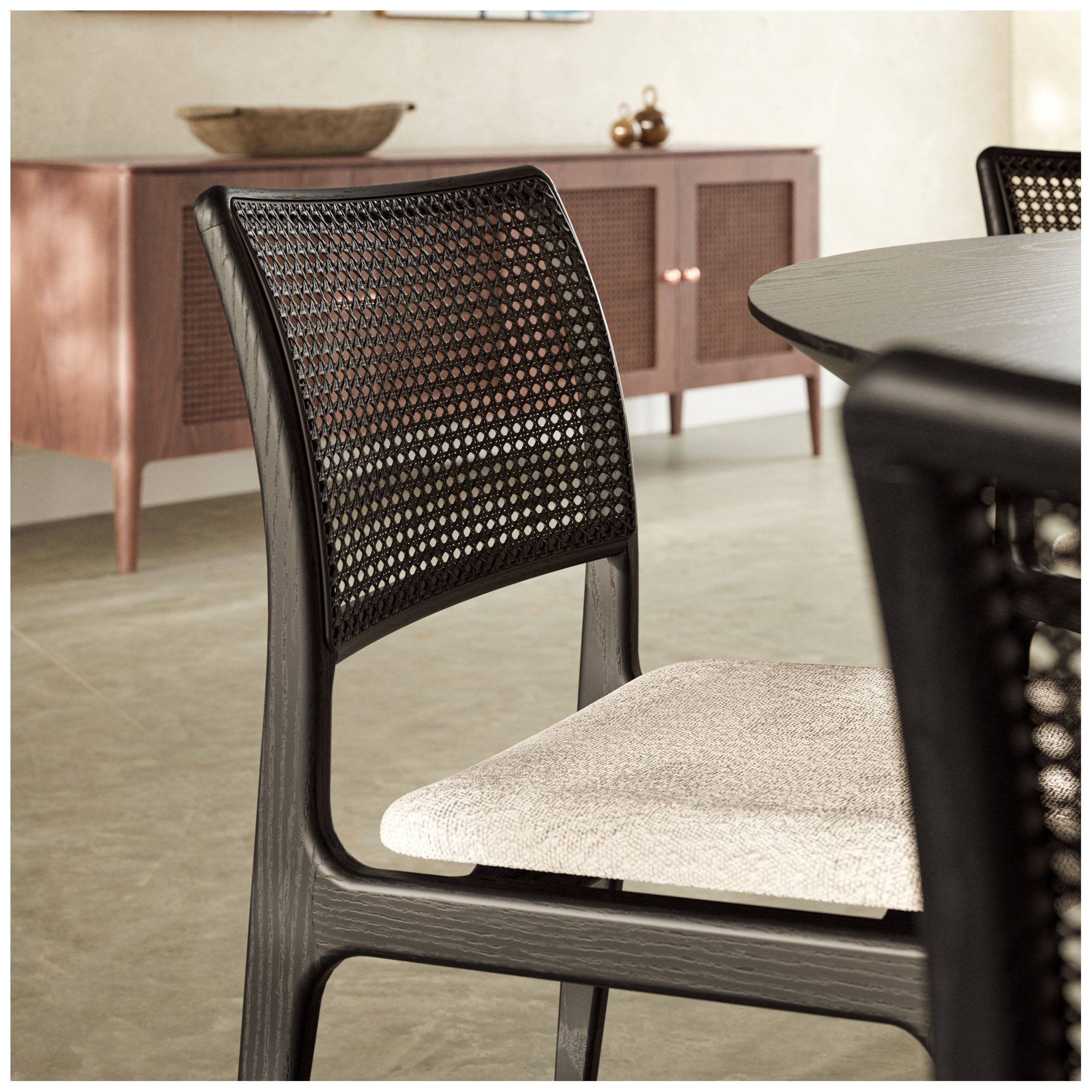 Image 3 Modern Brazilian Charlotte 19.5"W Crafted Glaze Dining Chair Ebano Frame more views