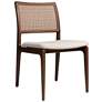 2_Modern Brazilian Charlotte 19.5" Wide Medley Ivory Dining Chair Nogal Frame