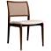 Modern Brazilian Charlotte 19.5" Wide Medley Ivory Dining Chair Nogal Frame