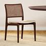 1_Modern Brazilian Charlotte 19.5" Wide Medley Ivory Dining Chair Nogal Frame