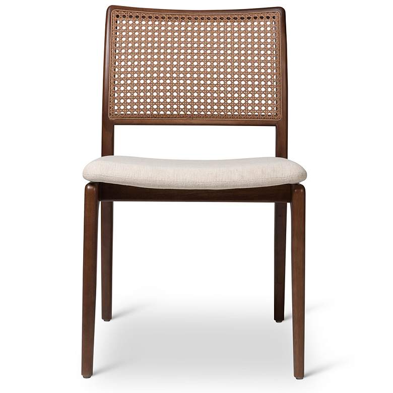 Image 3 Modern Brazilian Charlotte 19.5" Wide Medley Ivory Dining Chair Nogal Frame more views