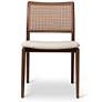 3_Modern Brazilian Charlotte 19.5" Wide Medley Ivory Dining Chair Nogal Frame more views