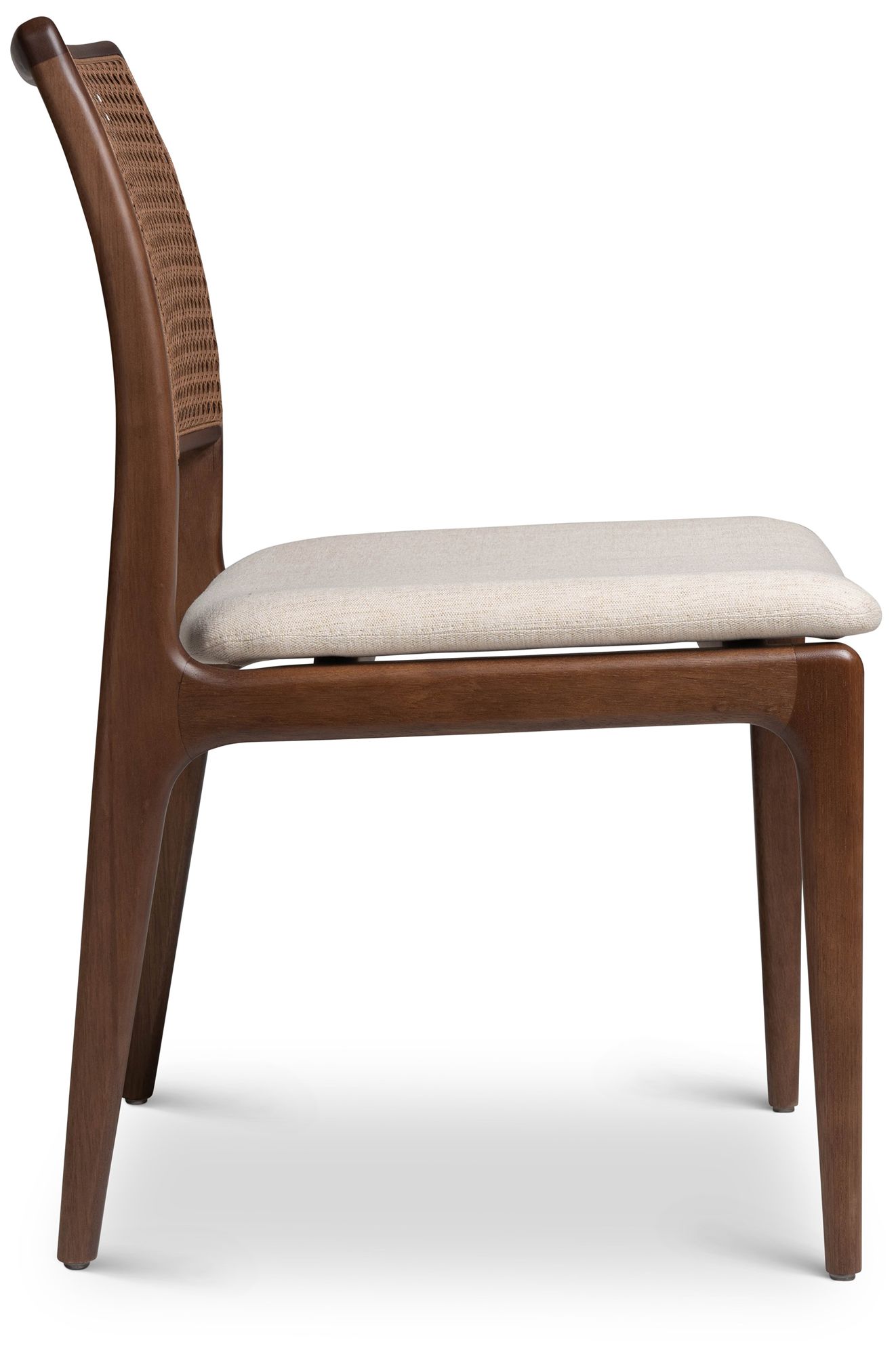 Image 4 Modern Brazilian Charlotte 19.5" Wide Medley Ivory Dining Chair Nogal Frame more views