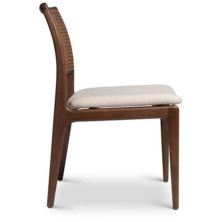 Image 4 Modern Brazilian Charlotte 19.5" Wide Medley Ivory Dining Chair Nogal Frame more views