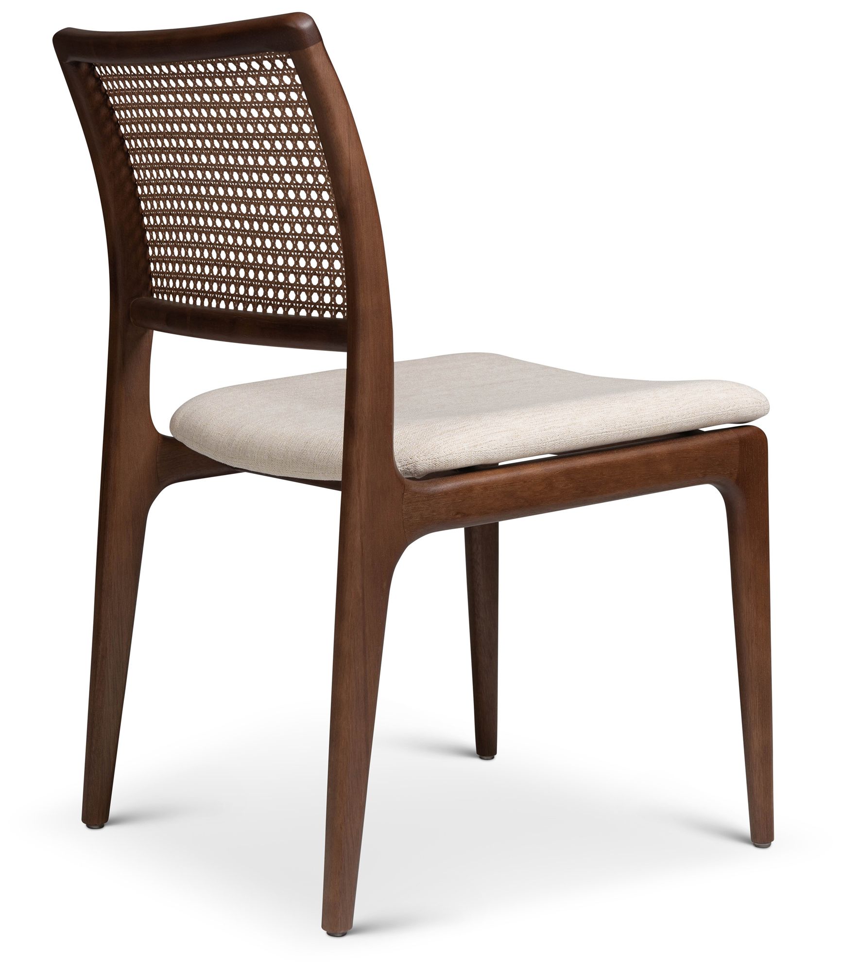 Image 5 Modern Brazilian Charlotte 19.5" Wide Medley Ivory Dining Chair Nogal Frame more views