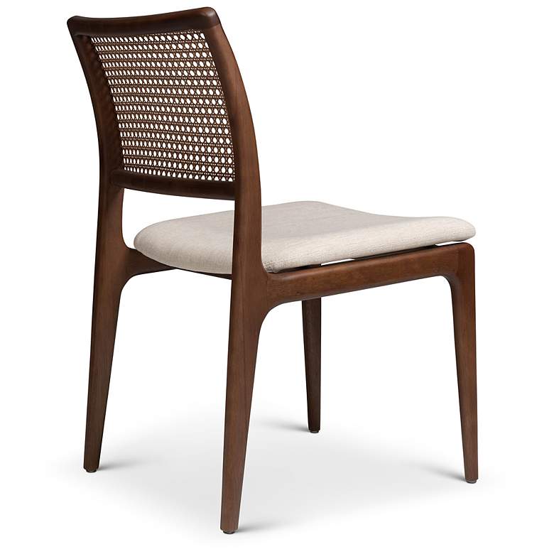 Image 5 Modern Brazilian Charlotte 19.5" Wide Medley Ivory Dining Chair Nogal Frame more views