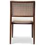 6_Modern Brazilian Charlotte 19.5" Wide Medley Ivory Dining Chair Nogal Frame more views