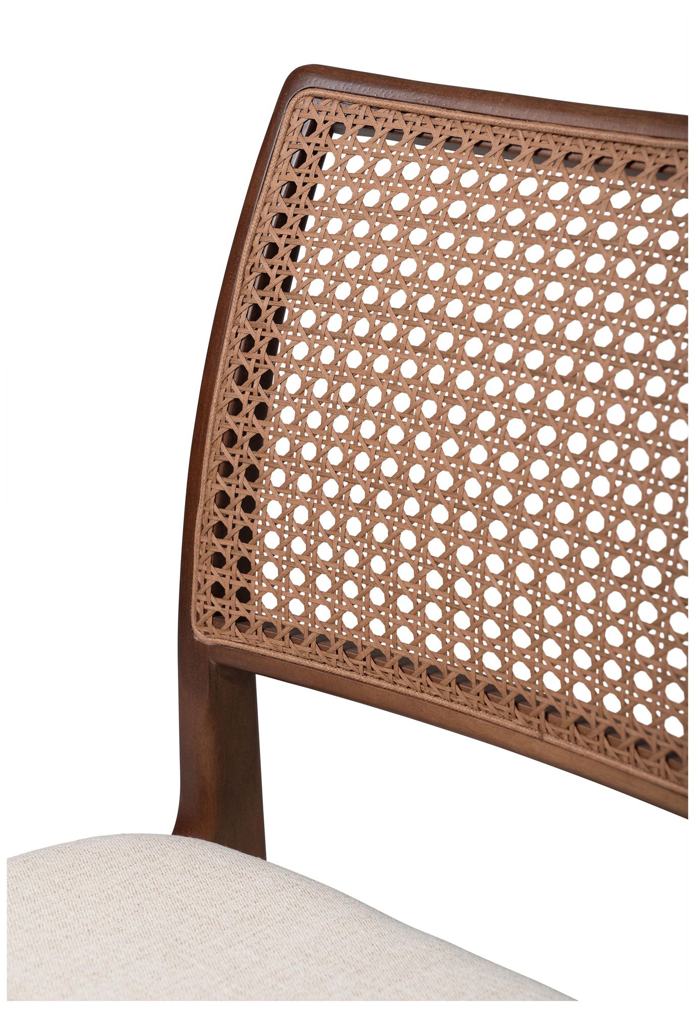 Image 7 Modern Brazilian Charlotte 19.5" Wide Medley Ivory Dining Chair Nogal Frame more views