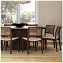 Modern Brazilian Charlotte 19.5" Wide Medley Ivory Dining Chair Nogal Frame
