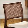 Modern Brazilian Charlotte 19.5" Wide Medley Ivory Dining Chair Nogal Frame