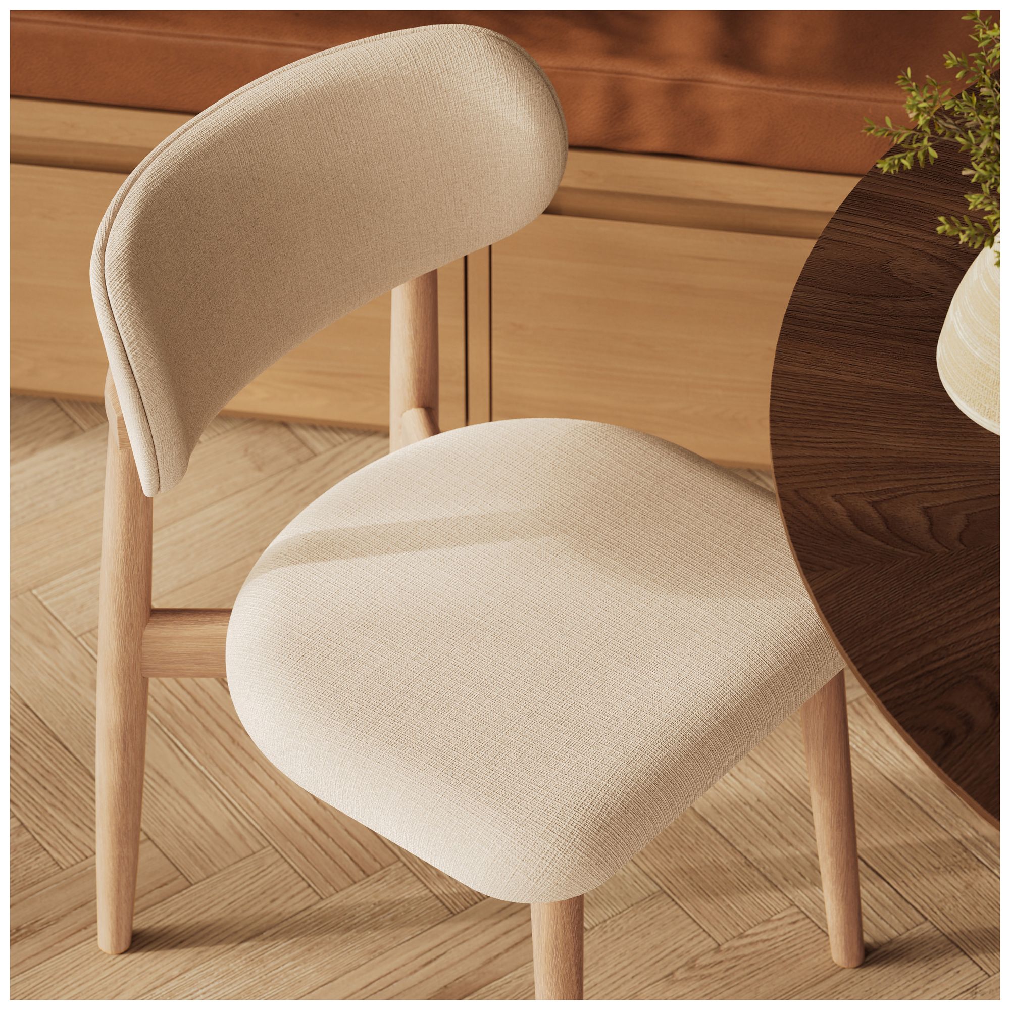 Modern Brazilian Claudia 20.5"W Harvest Natural Dining Chair Damasco Frame