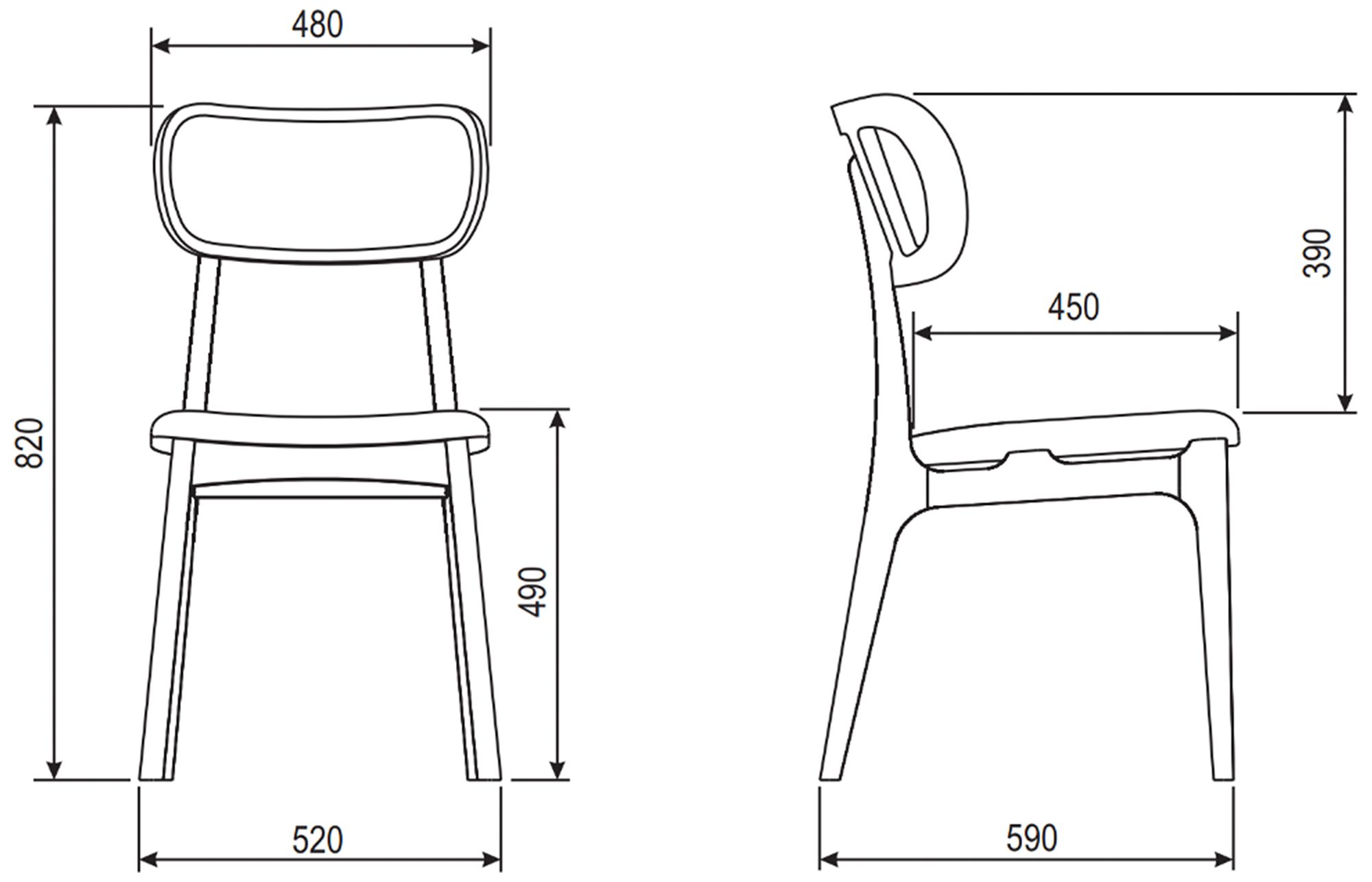 Modern Brazilian Claudia 20.5"W Harvest Natural Dining Chair Damasco Frame