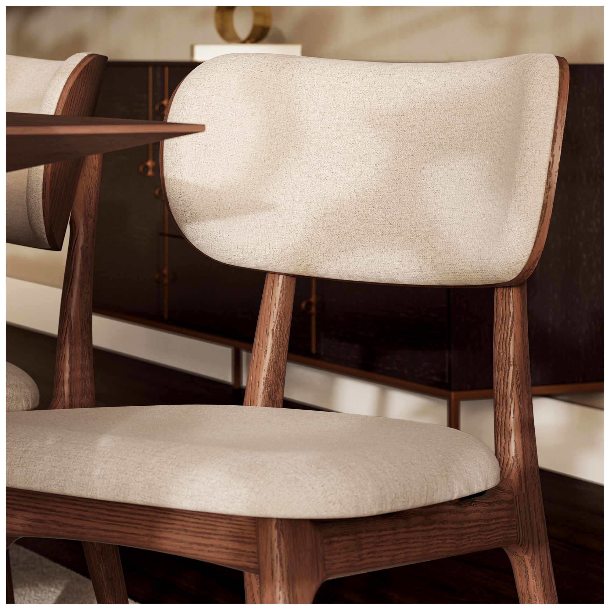 Modern Brazilian Claudia 20.5"W Harvest Natural Dining Chair Nogal Frame