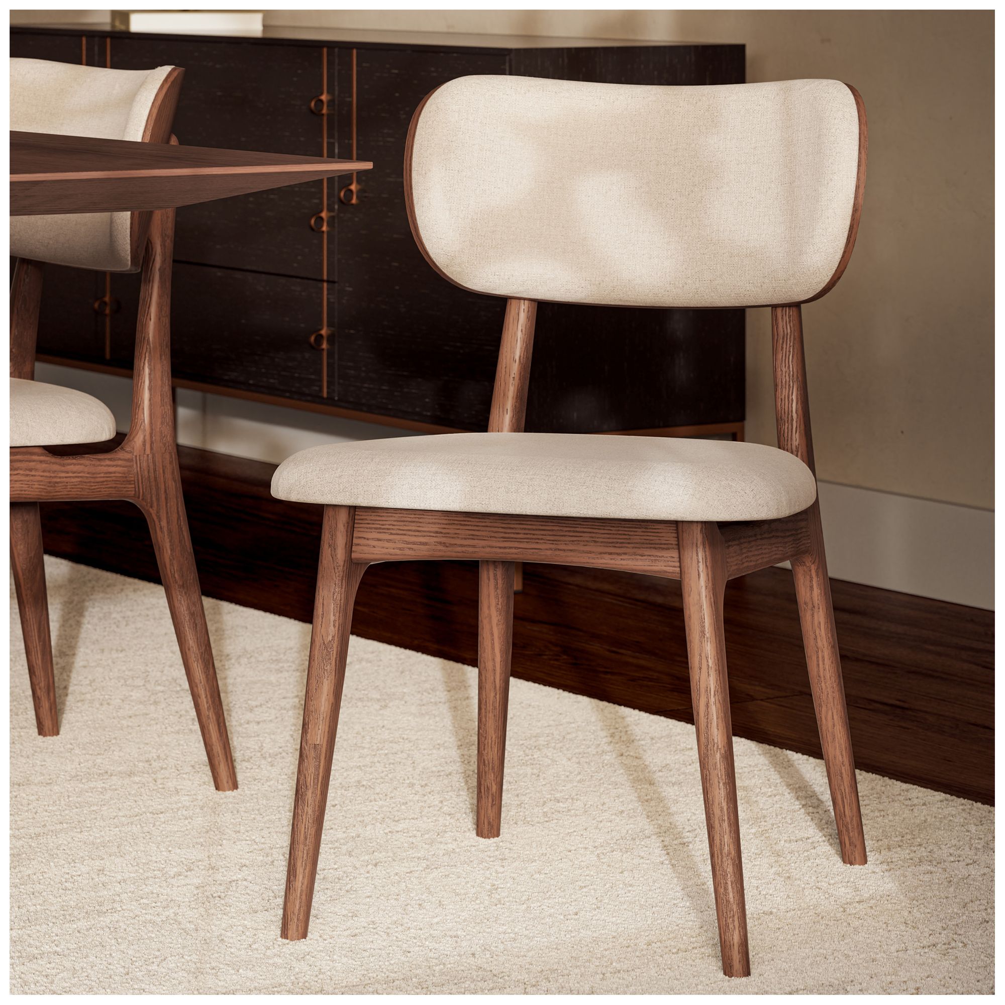 Modern Brazilian Claudia 20.5"W Harvest Natural Dining Chair Nogal Frame