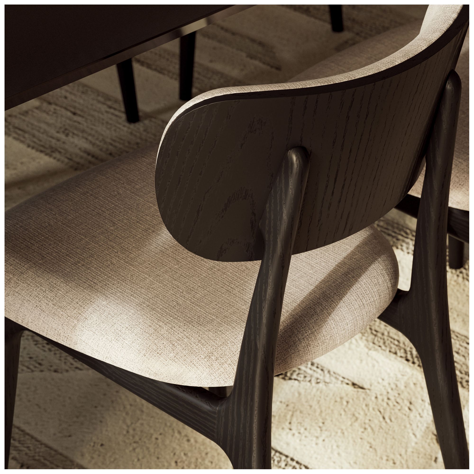 Modern Brazilian Claudia 20.5" Wide Harvest Jute Dining Chair Ebano Frame