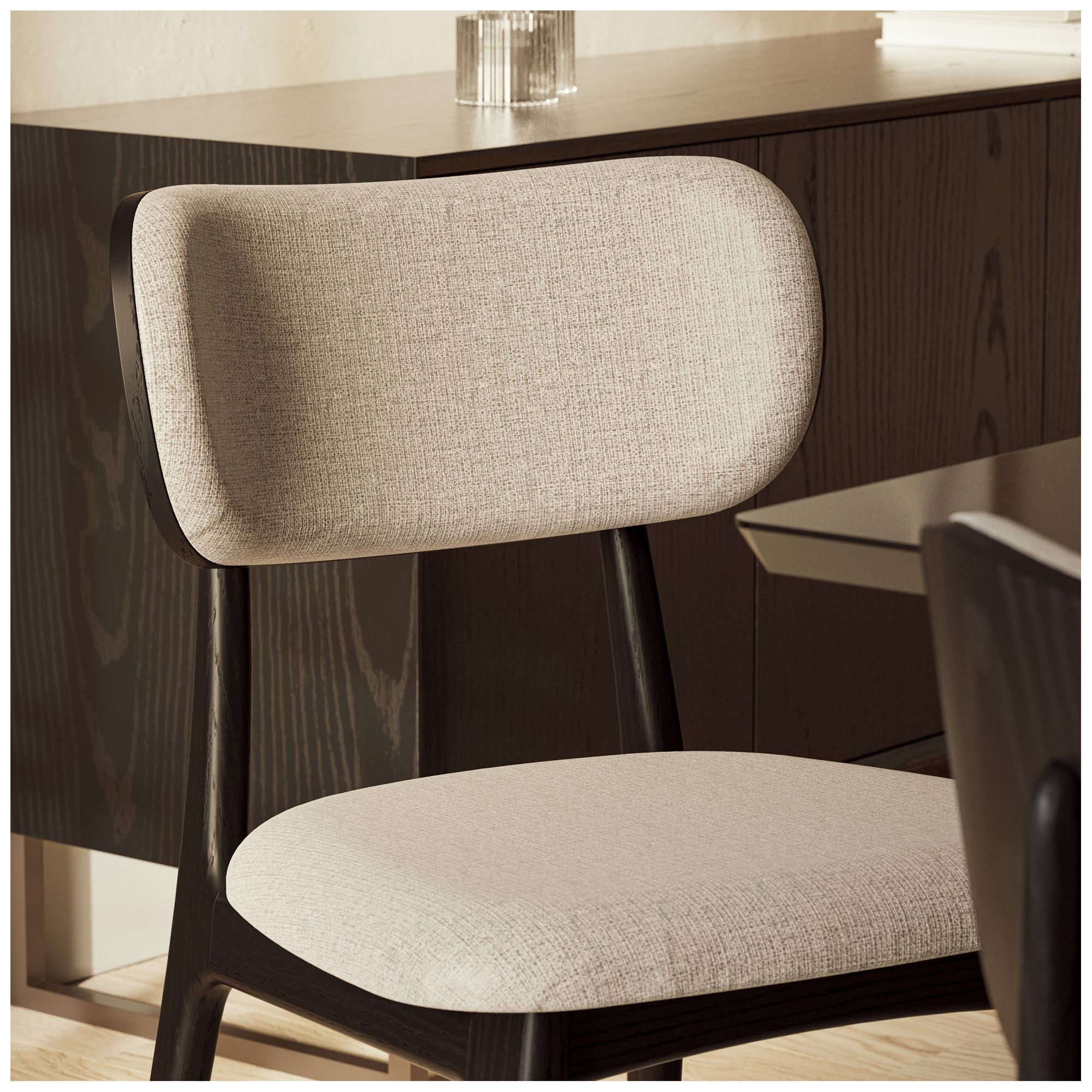 Modern Brazilian Claudia 20.5" Wide Harvest Jute Dining Chair Ebano Frame