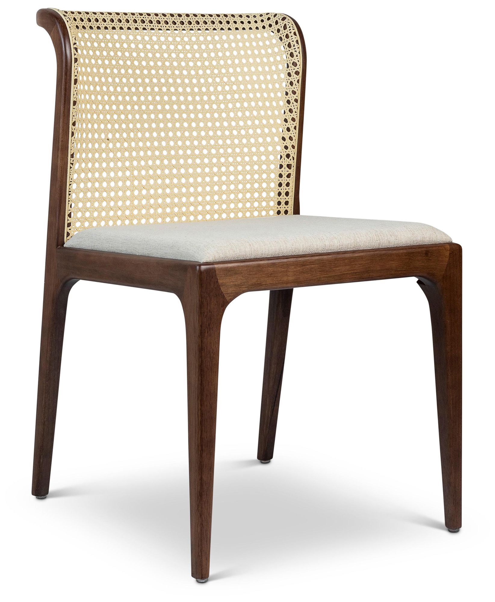 Image 2 Modern Brazilian Eloa 19.5"W Medley Ivory Dining Chair Nogal, Natural Frame more views