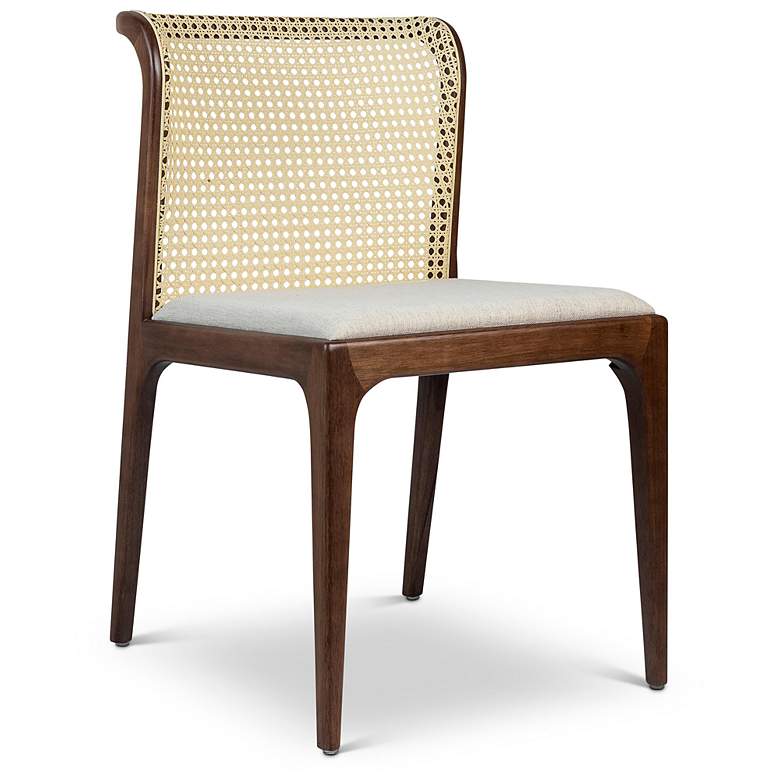 Image 2 Modern Brazilian Eloa 19.5"W Medley Ivory Dining Chair Nogal, Natural Frame more views