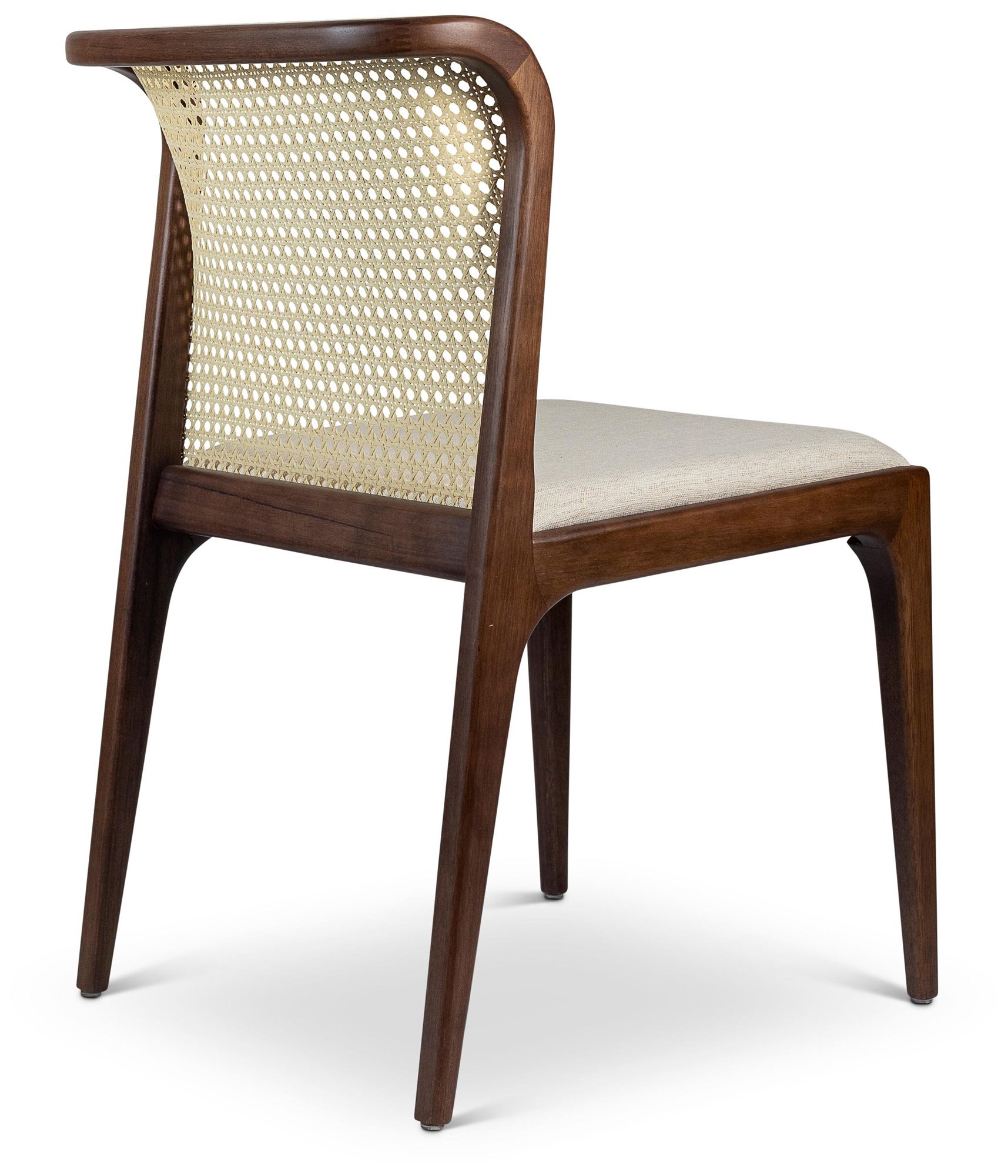 Image 4 Modern Brazilian Eloa 19.5"W Medley Ivory Dining Chair Nogal, Natural Frame more views
