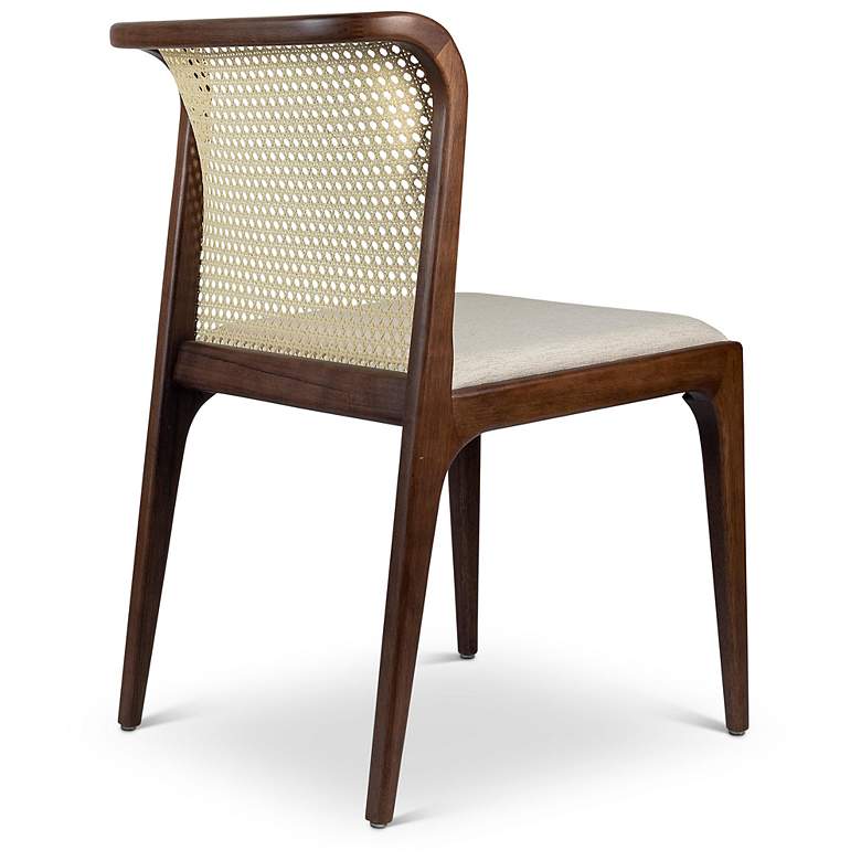 Image 4 Modern Brazilian Eloa 19.5"W Medley Ivory Dining Chair Nogal, Natural Frame more views