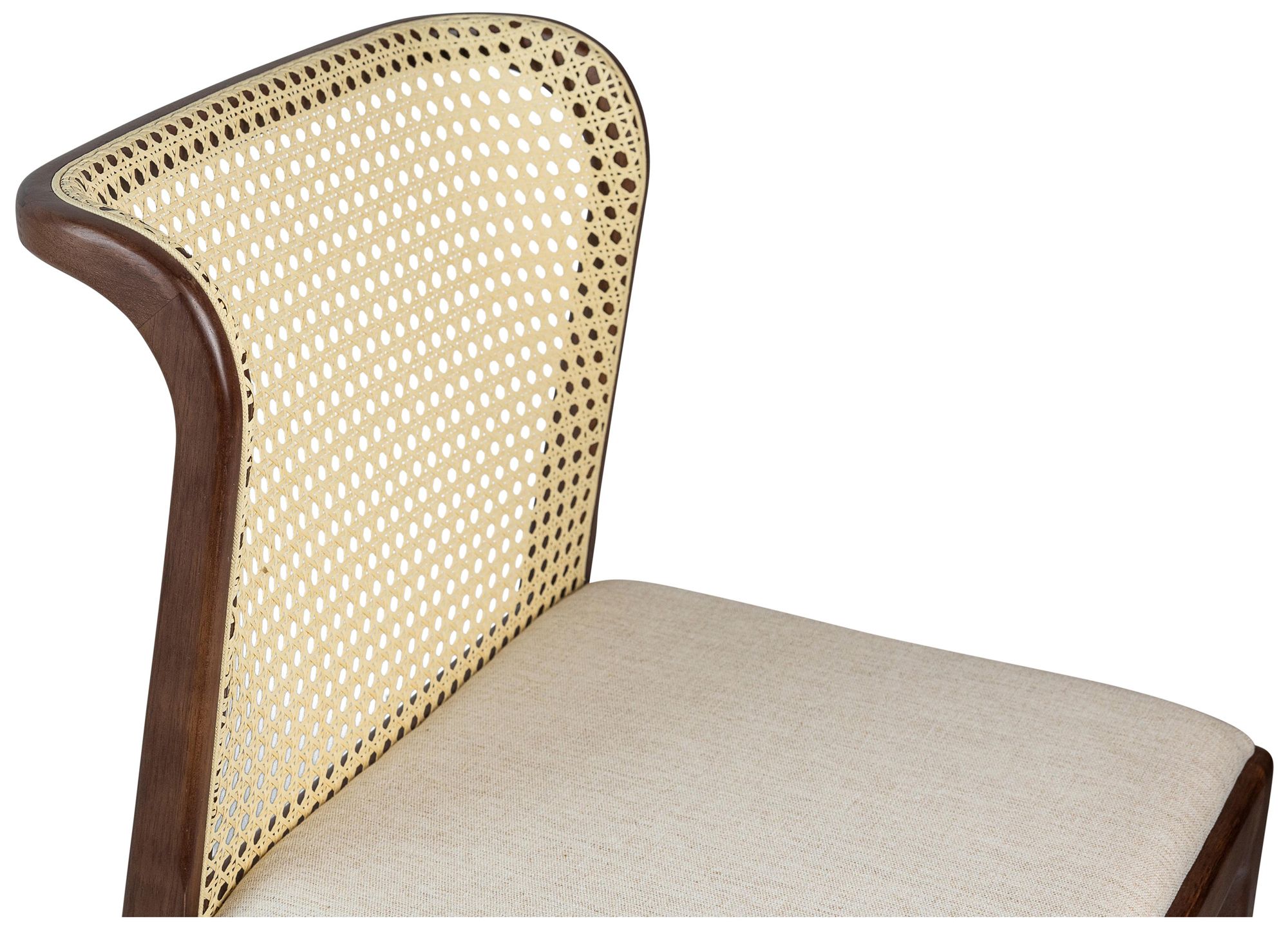 Image 6 Modern Brazilian Eloa 19.5"W Medley Ivory Dining Chair Nogal, Natural Frame more views