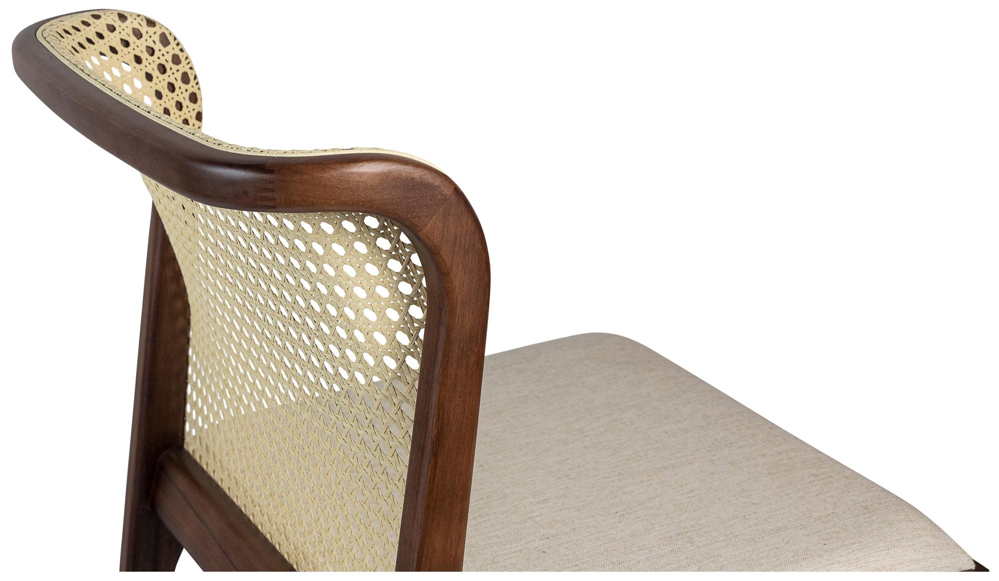 Image 7 Modern Brazilian Eloa 19.5"W Medley Ivory Dining Chair Nogal, Natural Frame more views