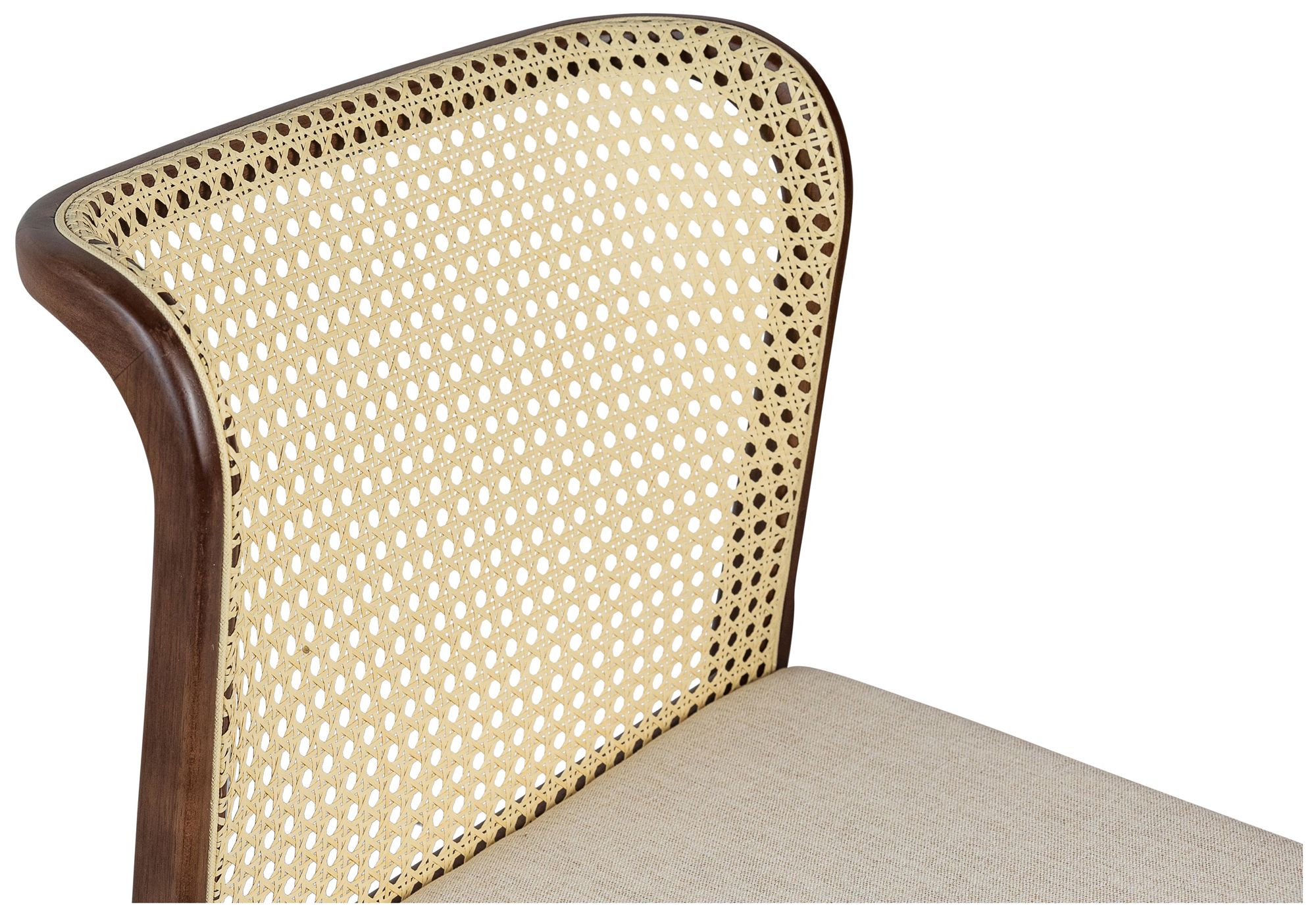 Modern Brazilian Eloa 19.5"W Medley Ivory Dining Chair Nogal, Natural Frame