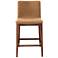 Modern Brazilian Godan 18"W Jackpot Terracotta Counter Stool Nogal Frame