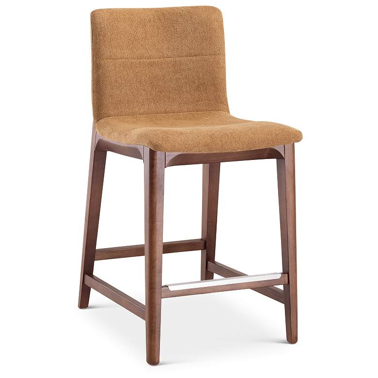 Image 3 Modern Brazilian Godan 18"W Jackpot Terracotta Counter Stool Nogal Frame more views