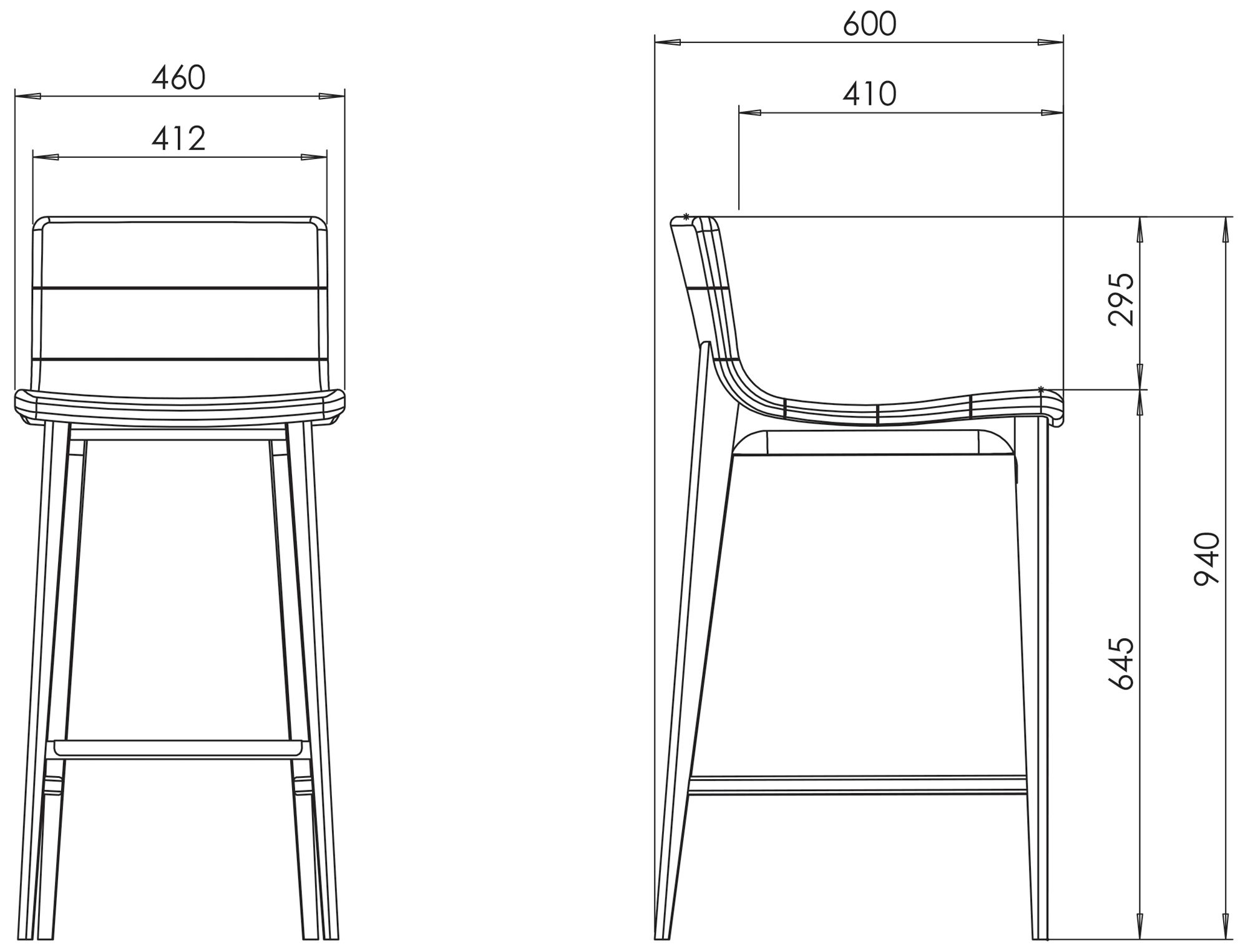 Modern Brazilian Godan 18" Wide Harvest Natural Counter Stool Domasco Frame