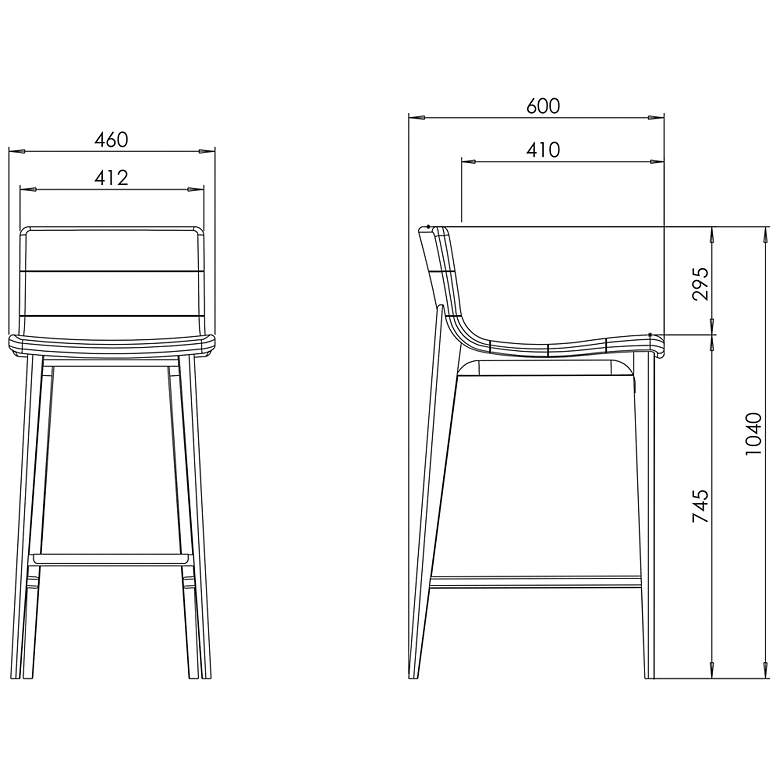 Image 6 Modern Brazilian Godan 18" Wide Jackpot Teal Bar Stool Ebano Frame more views