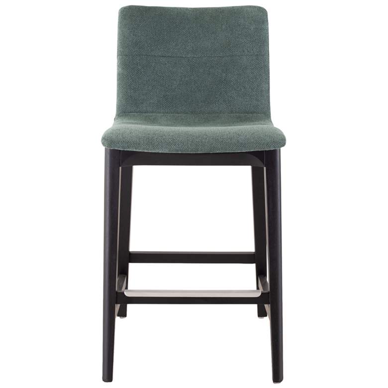 Image 1 Modern Brazilian Godan 18" Wide Jackpot Teal Counter Stool Ebano Frame