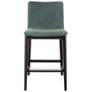 2_Modern Brazilian Godan 18" Wide Jackpot Teal Counter Stool Ebano Frame