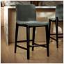 1_Modern Brazilian Godan 18" Wide Jackpot Teal Counter Stool Ebano Frame