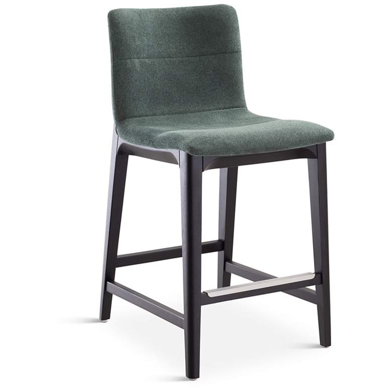 Image 3 Modern Brazilian Godan 18" Wide Jackpot Teal Counter Stool Ebano Frame more views