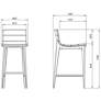 Modern Brazilian Godan 18" Wide Jackpot Teal Counter Stool Ebano Frame