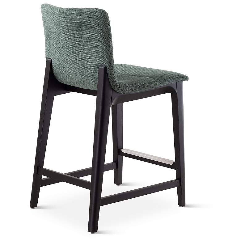 Image 5 Modern Brazilian Godan 18" Wide Jackpot Teal Counter Stool Ebano Frame more views