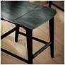 Modern Brazilian Godan 18" Wide Jackpot Teal Counter Stool Ebano Frame