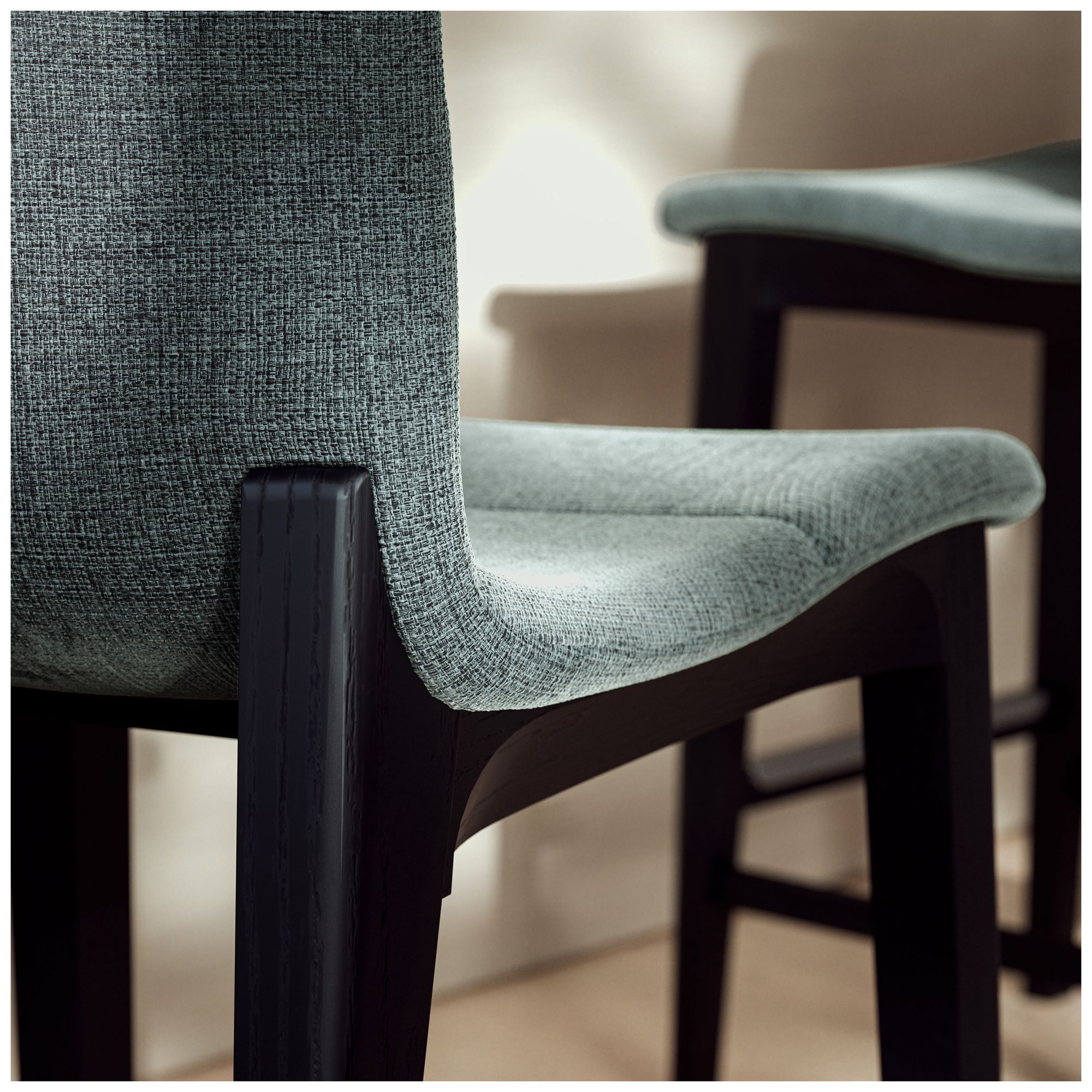 Modern Brazilian Godan 18" Wide Jackpot Teal Counter Stool Ebano Frame