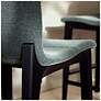 Modern Brazilian Godan 18" Wide Jackpot Teal Counter Stool Ebano Frame