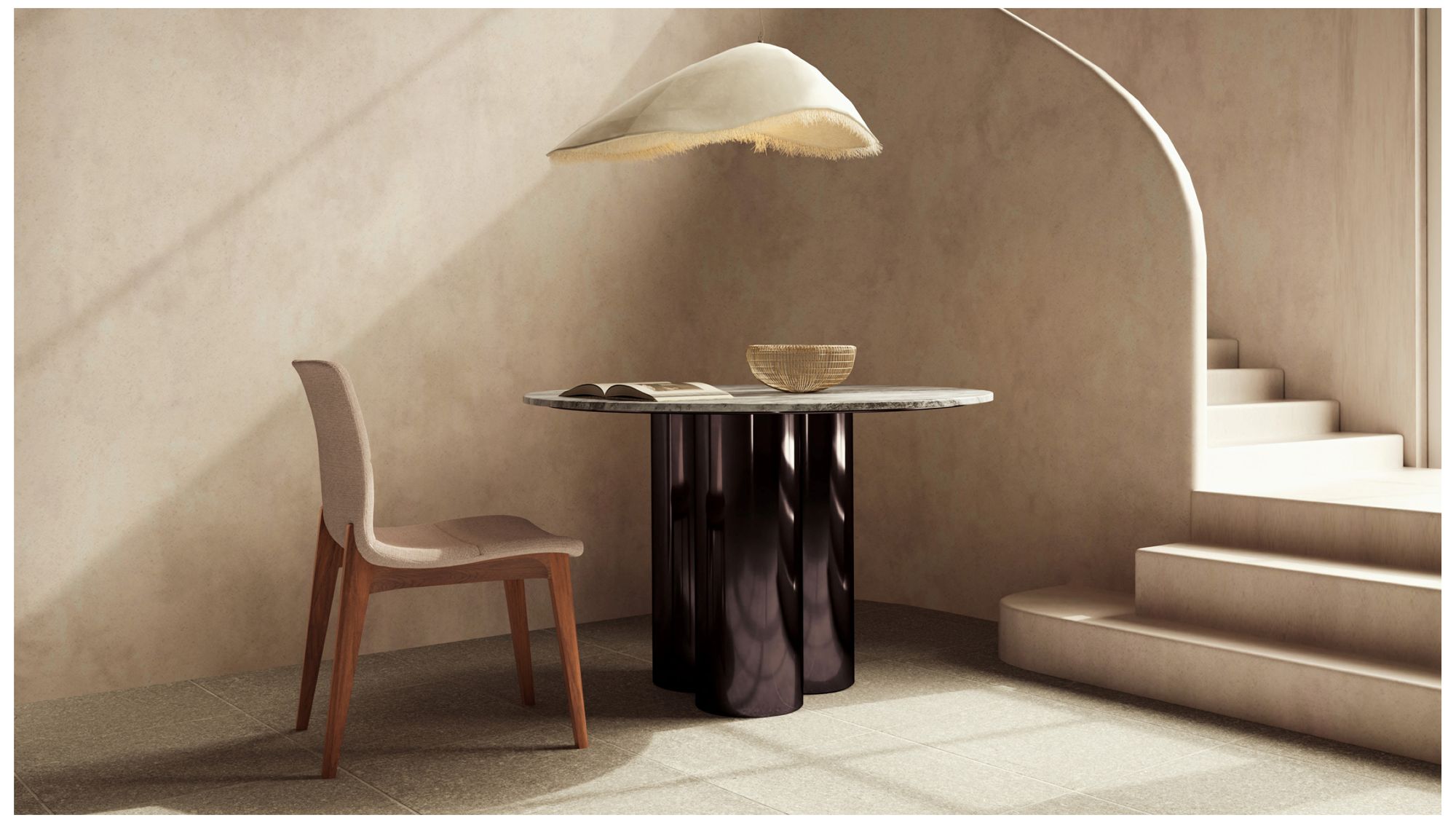 Modern Brazilian Godan 19" Wide Harvest Natural Dining Chair Domasco Frame