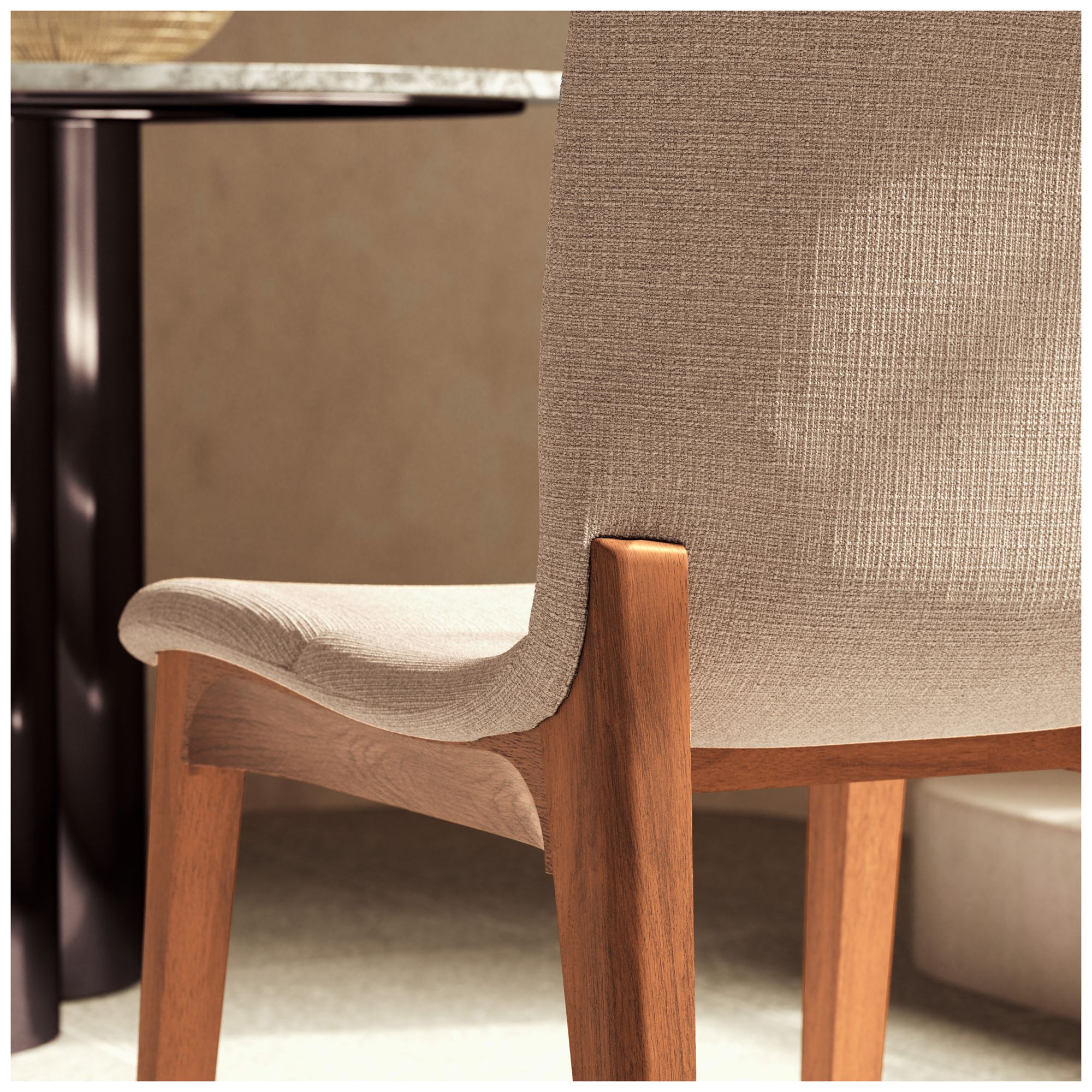 Modern Brazilian Godan 19" Wide Harvest Natural Dining Chair Domasco Frame