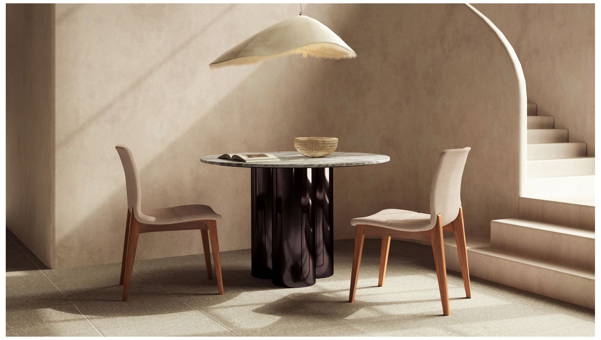 Modern Brazilian Godan 19" Wide Harvest Natural Dining Chair Domasco Frame