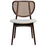2_Modern Brazilian Joelma 20.5" Wide Medley Ivory Dining Chair Nogal Frame