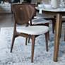 1_Modern Brazilian Joelma 20.5" Wide Medley Ivory Dining Chair Nogal Frame