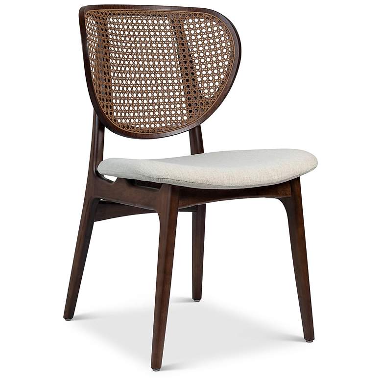 Image 3 Modern Brazilian Joelma 20.5" Wide Medley Ivory Dining Chair Nogal Frame more views